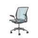 Pinstripe Mesh Blue World Task Chair, Fixed Arms, Gray Frame,Pool Blue,hi-res